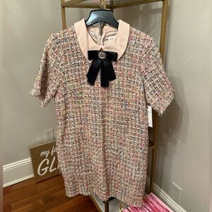 NWT Red Dress Boutique Tweed Dress in Pink Sz small
